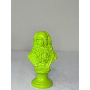 LEONARDO DA VINCI POP ART NEON GREEN MINI STATUE
